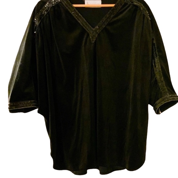 TOM BEZDUDA for Barad & Co. Vintage 70’s Flowy Black Sequin Top-Size Large - Picture 10 of 10